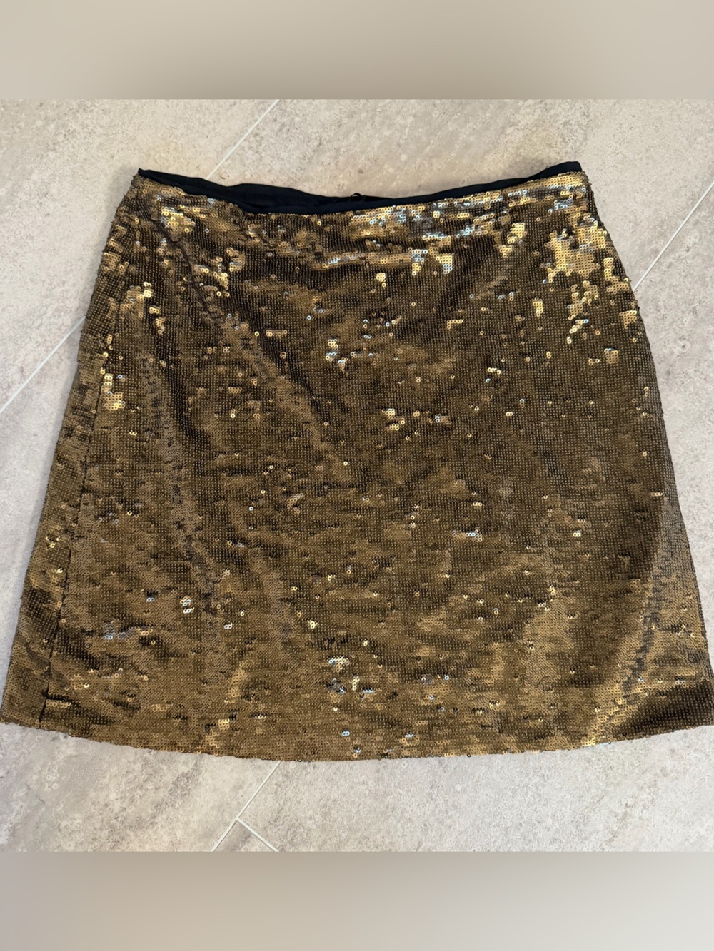 Massimo Dutti Gold Sequin Mini Skirt XS NWT Metallic Party Holiday